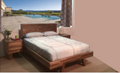 KING  V SUSAN HARDWOOD BED ONLY - COLOUR AS PICTURED