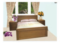 DOUBLE MOSMAN HARDWOOD BED -LIGHT BROWN