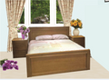 SINGLE MOSMAN HARDWOOD BED  ONLY - LIGHT BROWN