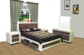 QUEEN JARED (AUSSIE MADE) TASSIE OAK BED WITH 4 UNDER BED STORAGE DRAWERS - MULTI TONE