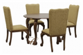 RANMSY 5 PIECE ROUND DINING SETTING - 1200(L) - MAHOGANY