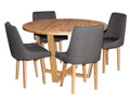 HUNTER 5 PIECE DINING SETTING WITH ROUND TABLE - CLEAR FINISH