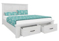 DOUBLE  MILDRED  SOLID TIMBER BED FRAME WITH 2 FOOT DRAWERS  (6-12-15-9-14-1)  - WHITE WASH