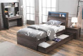 SINGLE KESWICK BED WITH SINGLE TRUNDLE - CHARCOAL OAK