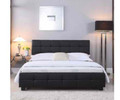 QUEEN BRAVO (V43-BED-BRVQBL) LEATHERETTE BED - BLACK