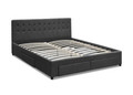 QUEEN AVIO FABRIC BED WITH 4 STORAGE DRAWERS - DARK GREY