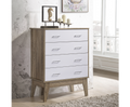 BARTEL 4 DRAWER TALLBOY    -110(H) X 800(W) -  OAK + WHITE