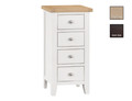 SPENCER (TT-4DC-W) 4 DRAWER CHEST - BRIGHT WHITE  / LIGHT OAK OR DARK OAK (2 TONE)