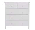 BRIGHTON 5 DRAWER TALLBOY - 1015(H) X 940(W) - WHITE OR BLACK