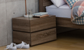 CUBIST 2 DRAWERS STACK OVER BEDSIDE TABLE (MODEL:LS-118) - 460(H) x 450(W) - MOCHA OAK