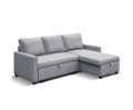 STELLO 3 SEATER FABRIC  SEATER - SOFABED WITH STORAGE   - GREY 