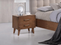 AMINA 2 DRAWER BEDSIDE TABLE - (14-15-15-19-1) - WALNUT