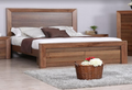 KING BLYTHE BED WITH 2 BED END DRAWERS  - WORMY OAK