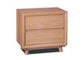 SPRINGWOOD  2 DRAWER BEDSIDE TABLE - OAK WHITE