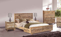 KING LOFTWOOD BED WITH TWO FOOT DRAWERS - WOOD CRATE - 1 ONLY ONLINE SPECIAL - READY TO GO