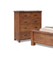 JAYDEN 5 DRAWER SPLIT TOP TALLBOY CHEST (3736)  (MODEL - 7-5-15-18-7-9-1) - NUTMEG