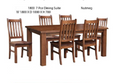  JAYDEN(3786) 7 PIECE DINING SETTING(MODEL - 7-5-15-18-7-9-1) - WITH 1800(W)  X 1000(D) TABLE-NUTMEG