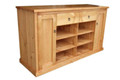 TIMBER LOWLINE TV UNIT WITH 2 DOORS, 2 DRAWERS & 6 COMPONENT SHELVES -1010(H) X 1800(W) -  ASSORTED COLOURS AVAILABLE