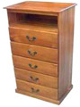 MUDGEE (AUSSIE MADE) TV STAND WITH 5 DRAWERS -1150(H) X 620(W) - ASSORTED COLOURS