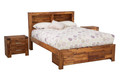 ADRIAN KING 3 PIECE (BEDSIDE) BEDROOM SUITE WITH PHILLIPE CASE GOODS - (MODEL:BR580K)- JAVA RUSTIC