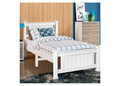 SINGLE TAN  SOLID TIMBER BED FRAME - WHITE 