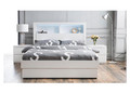 QUEEN ROGAN BED WITH 3 DRAWERS (SIDE/SIDE/FRONT) OR SIDE GAS LIFT (REVERSIBLE) OPTION - (LS718) - HIGH GLOSS WHITE 