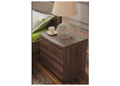 ROGAN BEDSIDE TABLE WITH 2 DRAWERS - (LS718BS) - MOCHA OAK