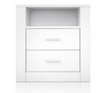 GLASSGOGH 2 DRAWER ANTI-SCRATCH BEDSIDE TABLE - WHITE