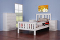 KORNOS SINGLE OR  KING SINGLE  3 PIECE BEDROOM SUITE  - (MODEL: 2-5-14-4-9-7-15) - WHITE