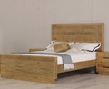 DOUBLE SYRACUSE SOLID TIMBER PANEL BED - (MODEL:1-21-7-21-19-20) - RUSTIC