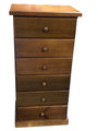 MUDGEE (AUSSIE MADE) NARROWBOY WITH 6 DRAWERS - 1200(H) x 600(W) - ASSORTED STAINED COLOURS