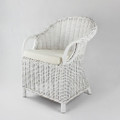 SOPHIA  ARM CHAIR WITH CUSHION - WHITE 