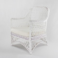 STELLA  RATTAN CHAIR WITH CUSHION - WHITE 