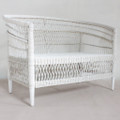 MOROCCO 2 SEATER   RATTAN CHAIR  - WHITE 