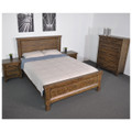 CHRISTINE RECYCLED PINE QUEEN 4 PIECE (TALLBOY) BEDROOM SUITE - AGED ROUGH SAWN