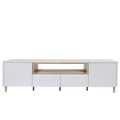 JACQUELINE 2.2 ENTERTAINMENT UNIT WITH  2 DOORS & 2 DRAWERS - HIGH GLOSS WHITE / CYPRESS