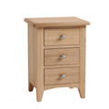 ELEGANCE 3 DRAWERS OAK BEDSIDE TABLE  (7-1-15) - LIGHT OAK