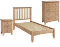  ELEGANCE  SINGLE 3  PIECE TALLBOY OAK BEDROOM SUITE -(7-1-15) - LIGHT OAK