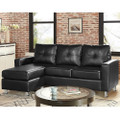 JUMANJI LEATHERETTE SOFA LOUNGE WITH CHAISE(LF) - SEPARABLE OTTOMAN - BLACK