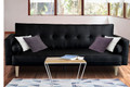 LEVIS 3 SEATER LEATHERETTE  SOFA BED  - BLACK