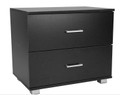 JAYDEN 2  DRAWER  BEDSIDE TABLE - BLACK