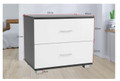 JAYDEN 2  DRAWER  BEDSIDE TABLE - BLACK/WHITE