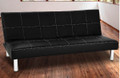 LANCASTER   3 SEATER LEATHERETTE  SOFA BED  -  BLACK