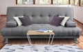 BRANDIN  3 SEATER FABRIC SOFA BED WITH ARMREST  -  LIGHT GREY