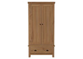 EMINENCE 2 DOOR 1 DRAWERS OAK WARDROBE (RAO-GWR) - 1850(H) x 900(W) - RUSTIC OAK