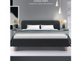 KING EMERSON LINEN FABRIC BED FRAME - CHARCOAL