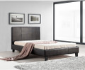 BELLA   KING SINGLE LEATHERETTE BED FRAME  -  BROWN