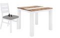 ROVER 5 PIECE DINING SETTING WITH SQUARE HARDWOOD DINING TABLE - 900(L) x 900(W) - (4-15-22-5-18) - MULTI-COLOR