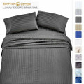 4 PIECE EGYPTIAN COTTON BED SHEET & PILLOW CASE SET - ASSORTED COLORS