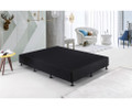 KING  SINGLE VINERO LINEN FABRIC UPHOLSTERED ENSEMBLE   BASE ONLY - MIDNIGHT BLACK